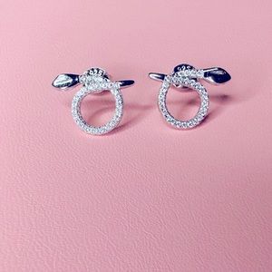 Silver 925 earring stamped